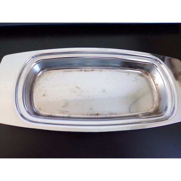 Vintage Stainless Steel Covered Butterdish Mid Century Modern - Picture 3 of 3